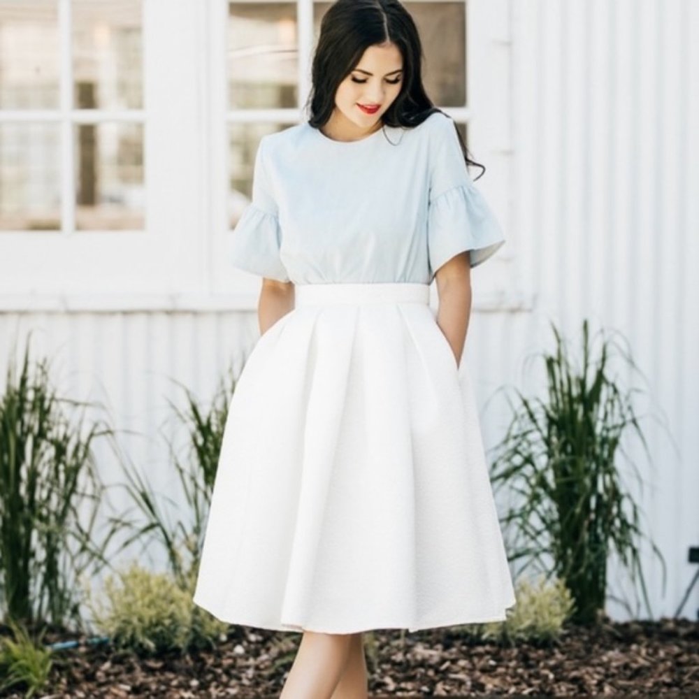 Rachel parcell classic rp skirt white